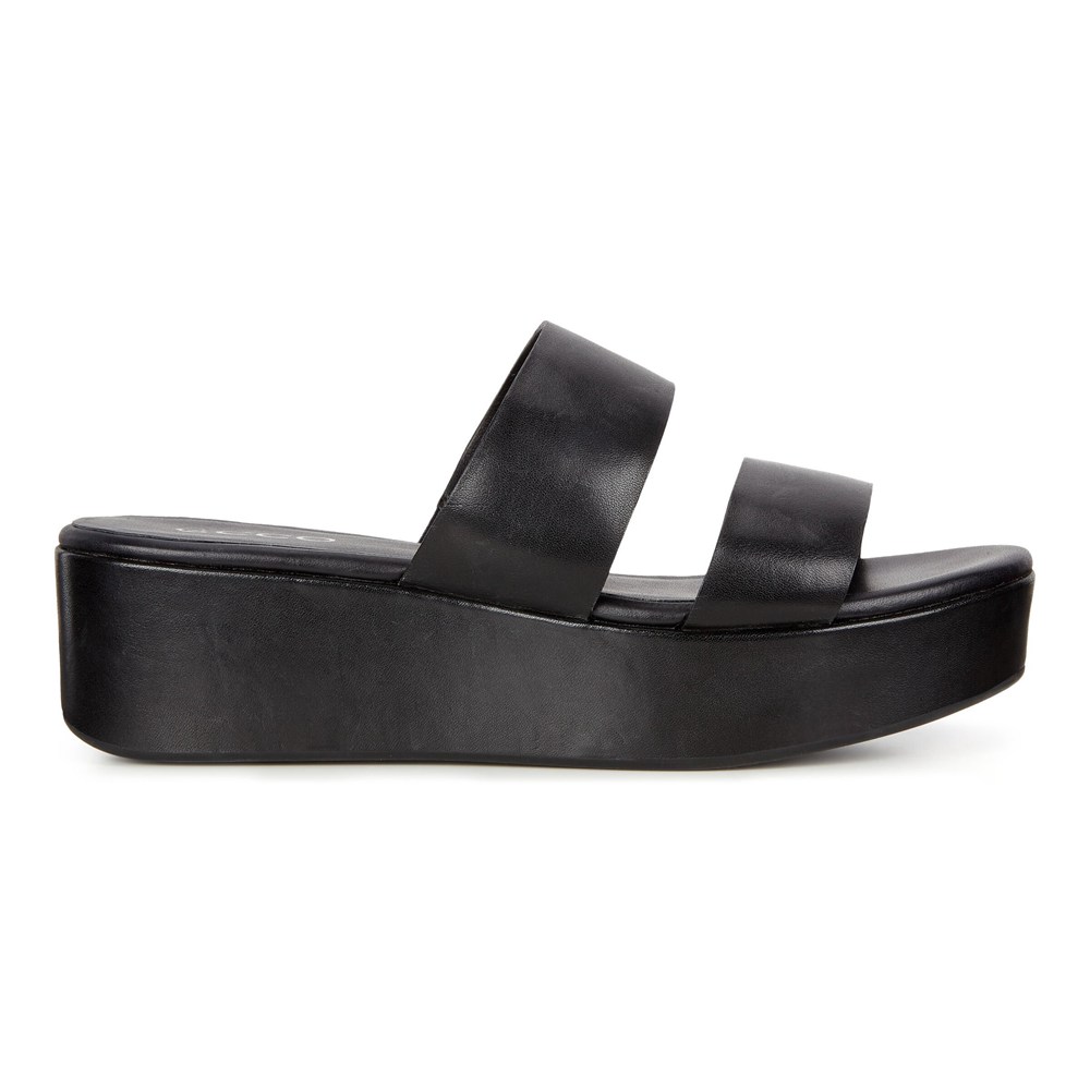 ECCO Womens Sandals Black - Elevate Plateau Flat - ORP-752608